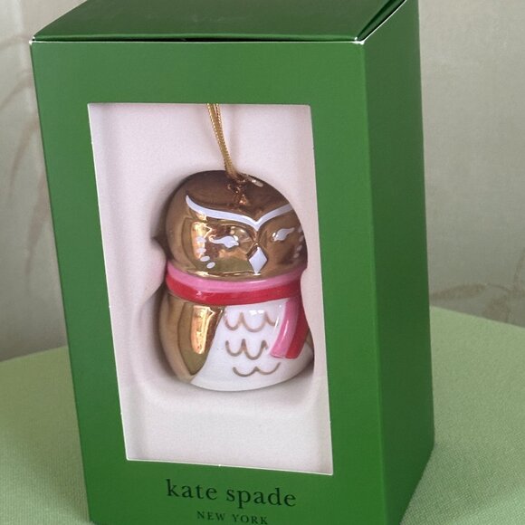 KATE SPADE BE JOLLY OWL ORNAMENT:NIB OWL - Picture 2 of 13